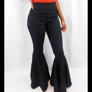 Pinstriped flare pants
